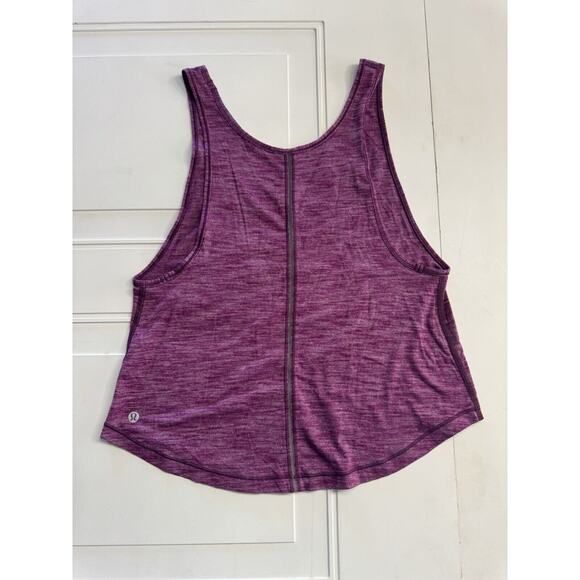 Lululemon Women's M Purple Heather Tank Top Stretch Lightweight Scoop Reflective - Picture 4 of 6